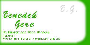 benedek gere business card